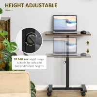 HOMCOM Laptop Movable Desk,  Height Adjustable, Sofa Side Table for Home Office, Rustic Brown(m-5)