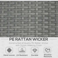 Outsunny Polyrattan Sitzgarnitur für 4 Personen Sitzgruppe Gartenset Gartenmöbel Set Metall Grau(m-5)