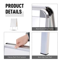 HomCom, panou publicitar pliabil cu 2 fete, 64x8x121 cm(m-5)