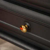 HOMCOM Freestanding Electric Fireplace Indoor Heater Glass View Log Wood Burning Effect Flame Portable Fireplace Stove 950/1850W Black(m-9)