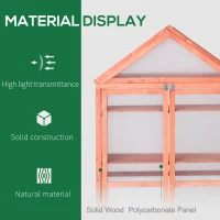 Outsunny Wooden Cold Frame Greenhouse for Plants PC Board Outdoor 80 x 47 x 138cm Orange(m-4)