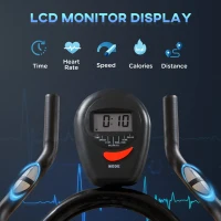 HOMCOM Stationary Exercise Bike, 8kg Flywheel Indoor Cycling Workout Fitness Bike, Adjustable Resistance Cardio Exercise Machine w/ LCD Monitor Pad and Phone Holder for Home, Gym, Office, Black(m-4)