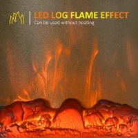 HOMCOM Electric Fireplace Heater, Freestanding 1000W/2000W Fireplace, w/ LED Screen, Remote included Quiet Heater Ideal for 25m² Indoor Use, Black(m-4)