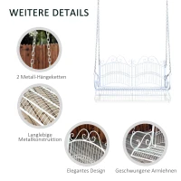 Outsunny wisząca ławka huśtawka ogrodowa huśtawka z metalowym(m-6)