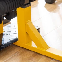 HOMCOM 3-In-1 Squat Machine, Weight Bench and Push up Stand, Adjustable Sit up Bench Leg Press Machine, for Home, Office, Gym Fitness Training, Yellow(m-9)