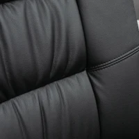 Vinsetto Office Chair, PU Leather Desk Chair with 13cm Soft Padded Seat and Backrest, Swivel Chair with Adjustable Height and Rolling Wheels, Black(m-8)