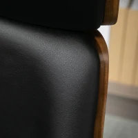 HOMCOM Scaun de birou din piele PU rotativ, simplu, modern, cu spatar inalt, scaun de computer, scaun de birou pivotant pentru casa si birou, negru(m-8)