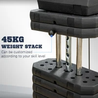 HOMCOM Aparat Multifunctional Fitness – Greutati & Antrenament Complet(m-5)