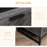 HOMCOM Mesa de Cabeceira com 1 Gaveta Prateleira Aberta e Pés de Aço para Dormitório Estilo Moderno 40x40x52cm Cinza Escuro(m-6)