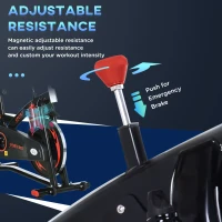 HOMCOM Stationary Exercise Bike, with 10KG Flywheel, Phone Holder - Red(m-6)