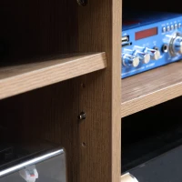 HOMCOM Móvel de TV para Televisores de até 60 Polegadas com 4 Gavetas e 4 Prateleiras Abertas 130x40x50cm Madeira e Preto(m-9)