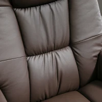 HOMCOM Scaun rabatabil si otoman cu baza infasurata, scaun pivotant din piele PU cu suport pentru picioare pentru sufragerie, dormitor si birou, maro(m-8)