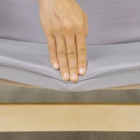 HOMCOM Poltrona Baloiço Poltrona Relax com Almofada Amovível Apoio para os Braços e Pés de Madeira de Bétula 67x97x84cm Cinza(m-7)