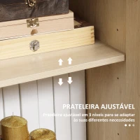 HOMCOM Aparador com 2 Portas de Rede e Prateleiras Ajustáveis Armário Estilo Cannage Anti-Tombo 73x41x102cm Madeira(m-6)