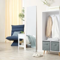 HOMCOM Oglinda de toaleta, suspendata sau inclinata, din aliaj de aluminiu, argintiu(m-10)