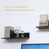 Homcom Suport TV Modern 130 cm cu Dulapuri si Rafturi – Negru(m-6)