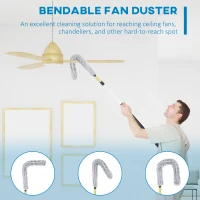 Homcom stergator Telescopic 3,5 m – Microfibra cu Cap Pliabil(m-6)
