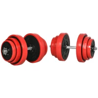 Homcom Set Greutati Gantera 40 kg – Reglabile pentru Sport Acasa(m-11)