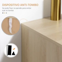 HOMCOM Aparador com 2 Portas de Rede e Prateleiras Ajustáveis Armário Estilo Cannage Anti-Tombo 73x41x102cm Madeira(m-5)