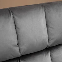 HOMCOM Scaun decorativ cu otoman, scaun de citit din catifea cu cadru de otel pentru sufragerie, dormitor si biroul de acasa(m-9)