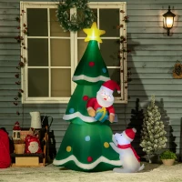 Outsunny Pom de Craciun gonflabil cu Mos Craciun, decor pentru exterior cu LED(m-10)