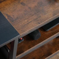 HOMCOM Mobilier pentru TV pentru televizoare de pana la 65 inchi, stil industrial cu rafturi de depozitare pentru sufragerie, maro si negru(m-9)