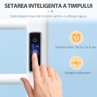 HOMCOM Incalzitor electric pentru prosoape , cu 8 bare cu temporizator incorporat si indicatoare LED, otel carbon, alb(m-6)