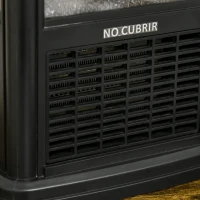 HOMCOM Chimenea Eléctrica 700W/1000W Calentador con Llama Realista Pantalla LED y Control Remoto 16x16x31 cm Negro(m-8)