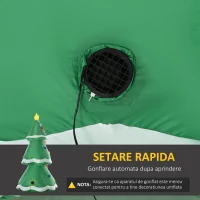 Outsunny Brad de Craciun gonflabil 247 cm cu Mos Craciun si lumini LED, decor de Craciun pentru exterior si interior cu umflator inclus(m-4)