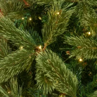 HOMCOM Pom de Craciun artificial cu ramuri realiste, 908 de varfuri si 350 de lumini LED albe calde, decor de Craciun, verde(m-9)