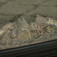 HOMCOM Incalzitor electric, cu efect de flacara LED, control al temperaturii, protectie impotriva supraincalzirii, 1000W/2000W, negru(m-11)