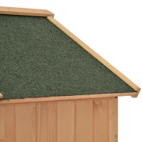 Outsunny® Gartenhaus Gerätehaus Geräteschuppen mit Fachböden Asphaltdach Fenster Holz Natur 77 x 54,2 x 179 cm(m-8)