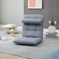 HOMCOM Fotoliu  cu suport pentru spate, scaun de lectura reglabil pe 5 niveluri, vizionarea televizorului si meditatie, gri(m-2)