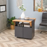 Masa de Sufragerie Pliabila HOMCOM, Bufet Portabil cu Dulap de Depozitare pentru Spatii Mici, Galben(m-10)