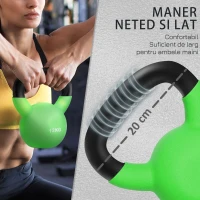 HOMCOM gantera Kettlebelle acoperit cu neopren, fonta solida, 12 kg, verde(m-4)