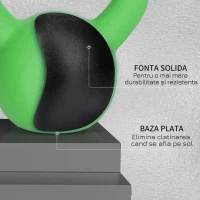 HOMCOM gantera Kettlebelle acoperit cu neopren, fonta solida, 12 kg, verde(m-6)