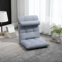 HOMCOM Fotoliu  cu suport pentru spate, scaun de lectura reglabil pe 5 niveluri, vizionarea televizorului si meditatie, gri(m-10)