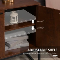 HOMCOM Dulap tip bufet rustic, dulap de bucatarie cu usi, 3 sertare si rafturi reglabile pentru living, sufragerie, maro(m-5)