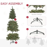 HOMCOM Brad de Craciun artificial 6 picioare, cu 450 de ramuri realiste, 28 conuri de pin, baza metalica, verde(m-7)