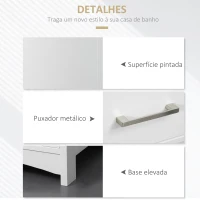 kleankin Coluna para Casa de Banho com 1 Gaveta 1 Porta 3 Prateleiras Abertas e Prateleira Interior Ajustável Móvel Auxiliar 34x30x163cm Branco(m-5)