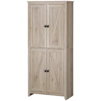 Homcom Bufet Lemn Natural – 4 Usi cu Rafturi Reglabile(m-11)