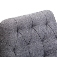 HOMCOM Linen Office Chair, Mid Back Computer Desk Chair with Adjustable Height, Grey(m-10)