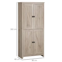 Homcom Bufet Lemn Natural – 4 Usi cu Rafturi Reglabile(m-3)