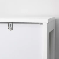 kleankin Estante para Casa de Banho de 5 Níveis Móvel Auxiliar de Armazenamento Anti-Tombamento 30x30x140cm Branco(m-9)