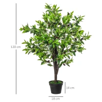Outsunny Planta Artificial com Altura 120cm Oliveira Artificial com 1080 Azeitonas Folhas Realistas e 108 Frutos Decoração Verde(m-3)