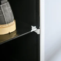 HOMCOM Armário Modular de Plástico Armário com 12 Cubos Organizadores de Sapatos Roupas Brinquedos 125x32x125cm Branco e Preto(m-9)