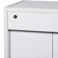 HOMCOM biblioteca din lemn, cu raft, 40x24x61 cm, alba(m-8)