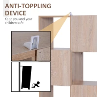 HOMCOM Librarie Raft 4 Niveluri Culoare Lemn Natural 61,5x29,5x122,5cm(m-5)