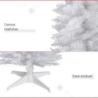 HOMCOM Árvore de Natal Artificial 180cm Ignífugo com 390 Ramos de PVC Decoração de Natal para Interiores Verde(m-6)