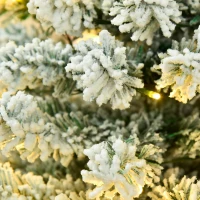 HOMCOM Árvore de Natal Artificial Nevada 180cm Ignífugo com 462 Ramos Luzes LED IP20 Folhas de PVC e Base Dobrável Verde(m-8)